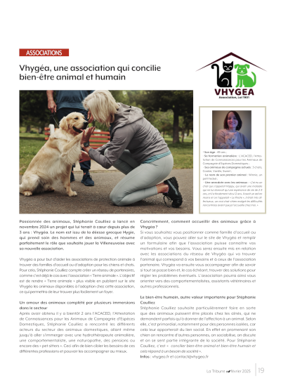 Article La Tribune de Villeneuve d'Ascq sur l'association Vhygea